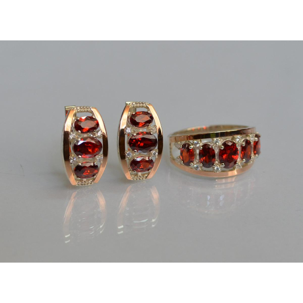 Серебряный набор с золотыми пластинами (167)