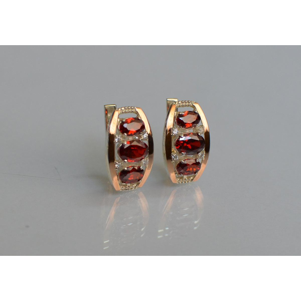 Серебряные серьги с золотыми вставками (167c)