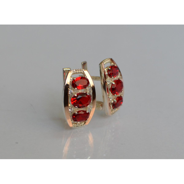 Серебряные серьги с золотыми вставками (167c)