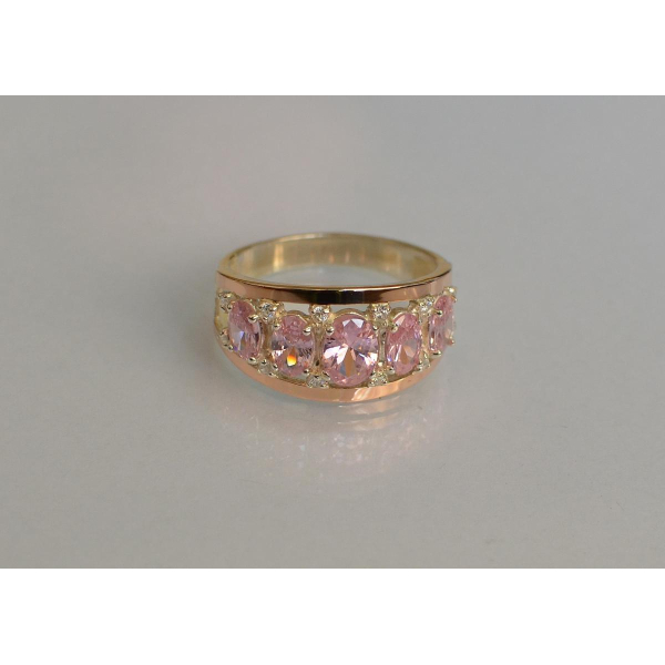 Серебряное кольцо с золотыми вставками (167к)