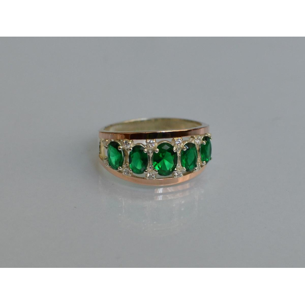 Серебряное кольцо с золотыми вставками (167к)