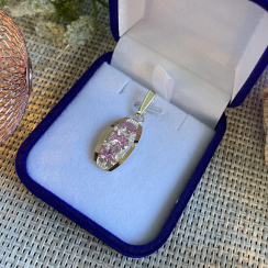 Серебряная подвеска с золотими вставками