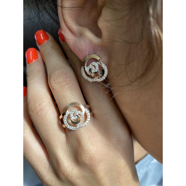 Серебряный набор с золотыми пластинами (168)