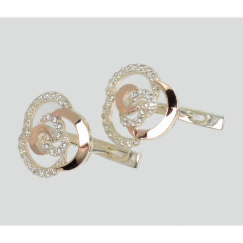 Серебряные серьги с золотыми вставками