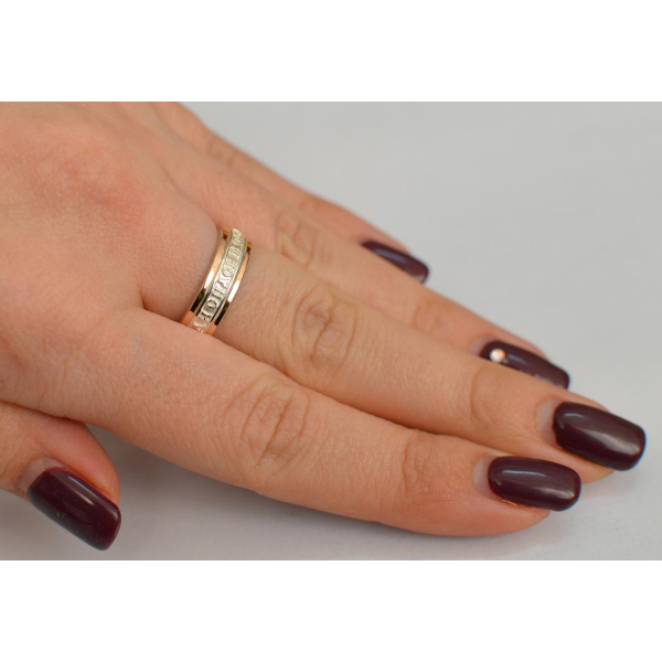 Серебряное кольцо с золотыми вставками (169к)