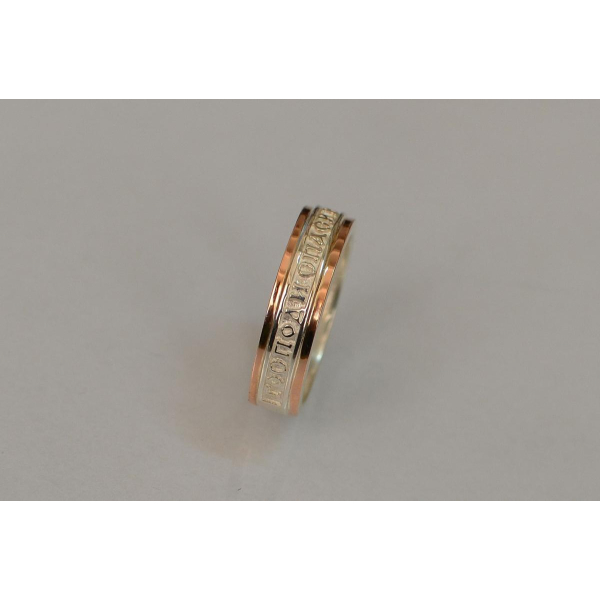 Серебряное кольцо с золотыми вставками (169к)