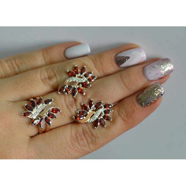 Серебряный набор с золотыми пластинами (170/2)