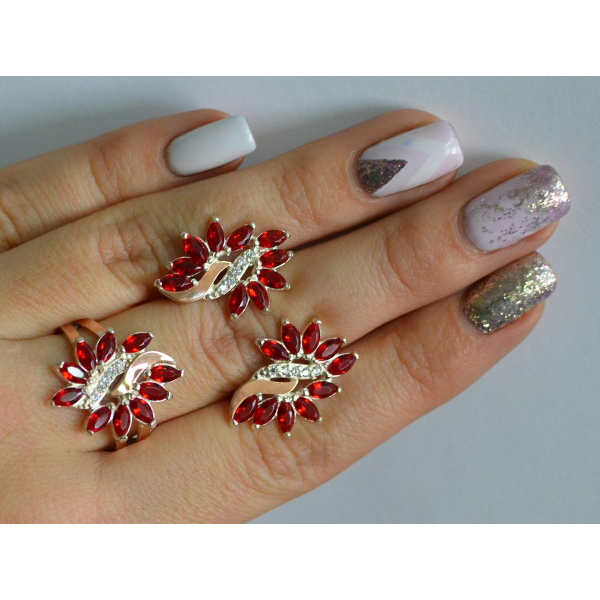 Серебряный набор с золотыми пластинами (170/2)