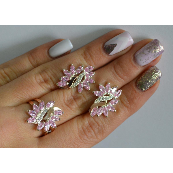 Серебряный набор с золотыми пластинами (170/2)