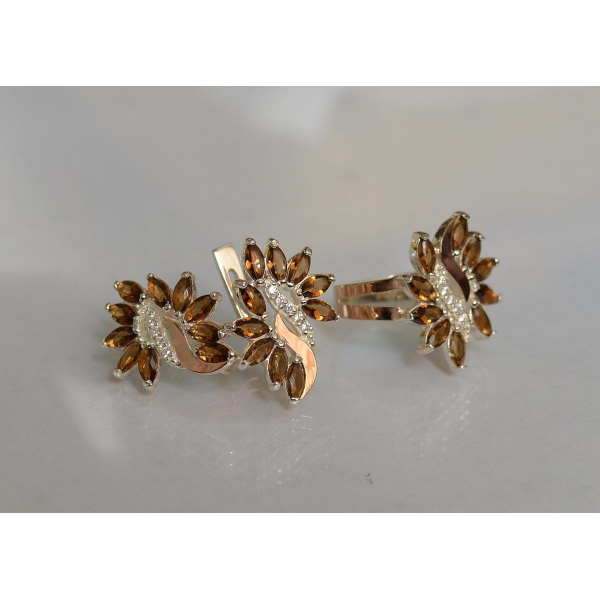 Серебряный набор с золотыми пластинами (170/2)