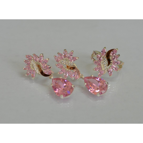 Набор серебряный  с золотыми пластинами (170)