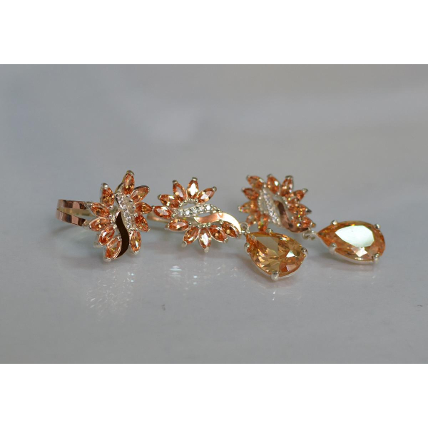 Набор серебряный  с золотыми пластинами (170)