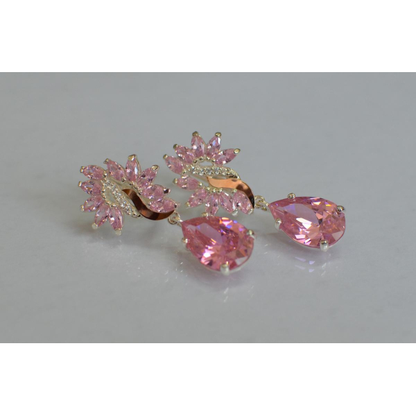 Серебряные серьги с золотыми вставками (170с)