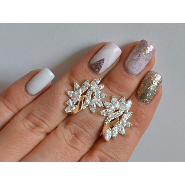 Серьги серебряные  с золотыми вставками170c2 (170с2)