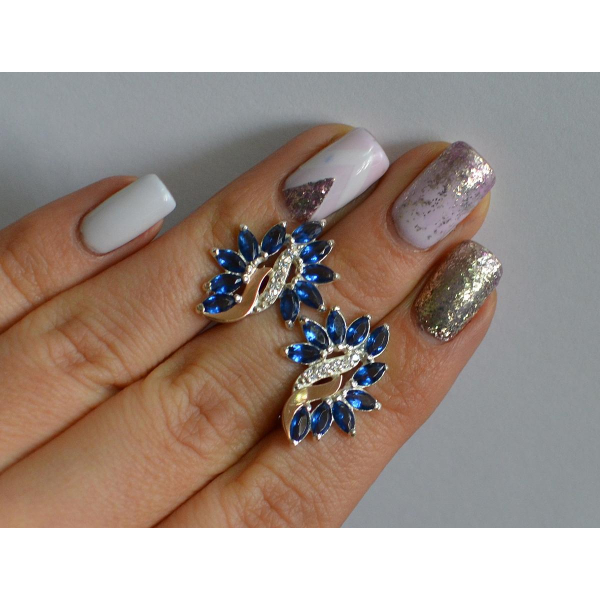 Серьги серебряные  с золотыми вставками170c2 (170с2)