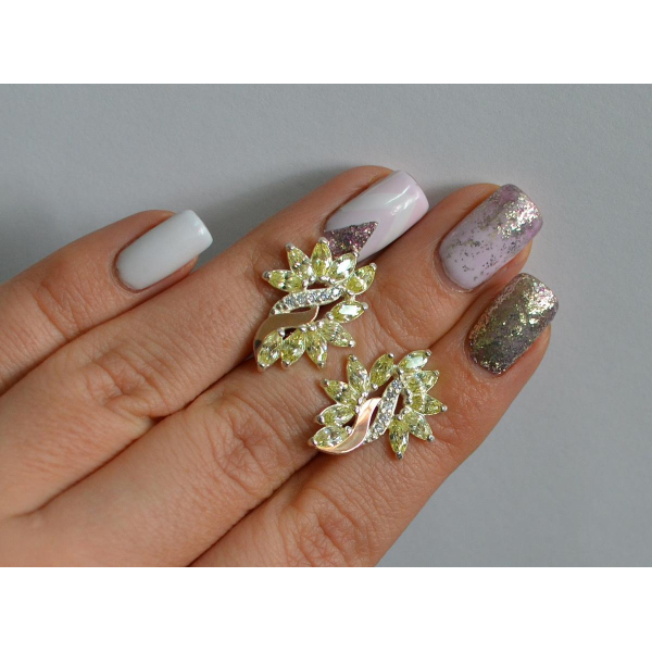 Серьги серебряные  с золотыми вставками170c2 (170с2)