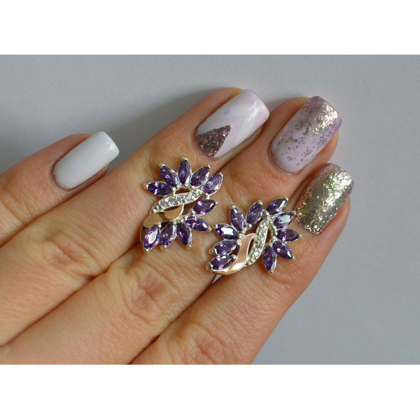 Серьги серебряные  с золотыми вставками170c2 (170с2)