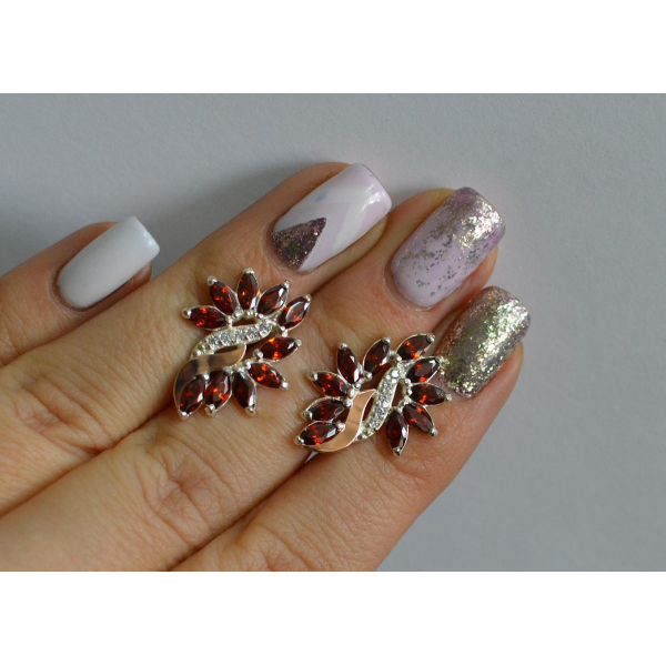 Серьги серебряные  с золотыми вставками170c2 (170с2)