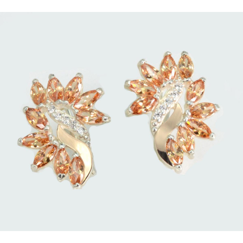 Срібні сережки з золотими вставками170c2