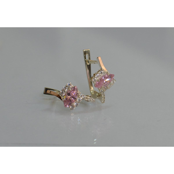 Серебряные серьги с золотыми вставками (171с)