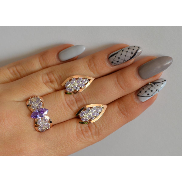 Серебряный набор с золотыми пластинами (172/2)