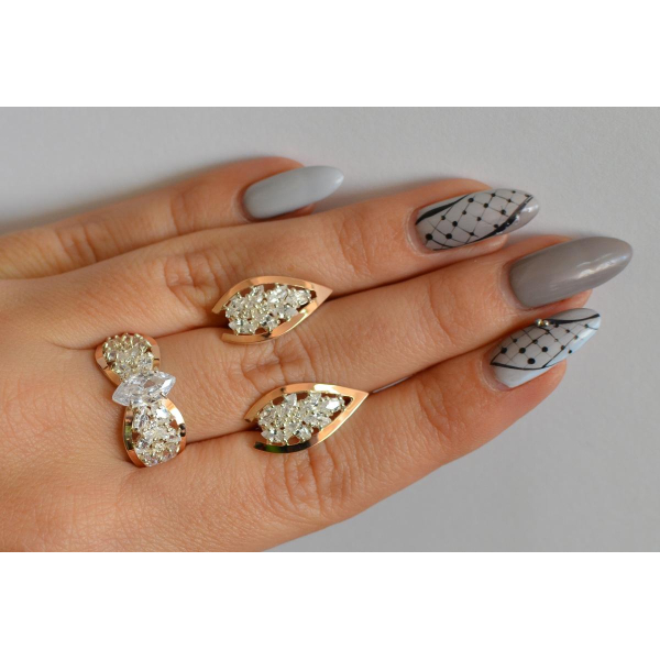 Серебряный набор с золотыми пластинами (172/2)