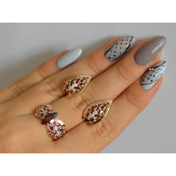 Серебряный набор с золотыми пластинами (172/2)