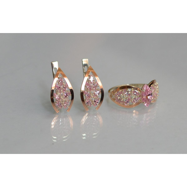 Серебряный набор с золотыми пластинами (172/2)