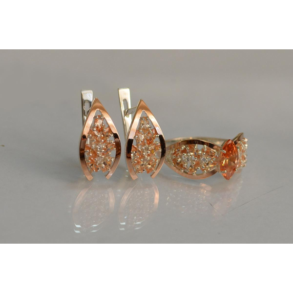 Серебряный набор с золотыми пластинами (172/2)