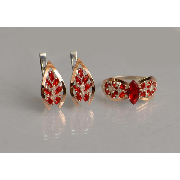 Серебряный набор с золотыми пластинами (172/2)