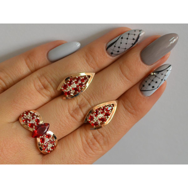 Серебряный набор с золотыми пластинами (172/2)