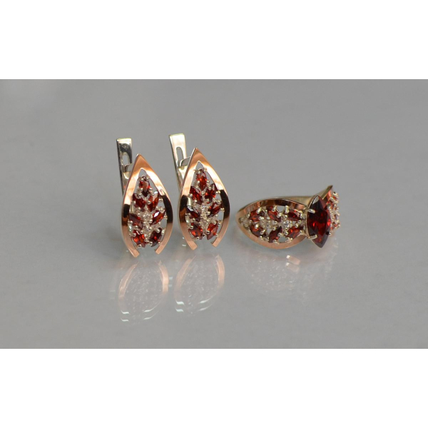 Серебряный набор с золотыми пластинами (172/2)