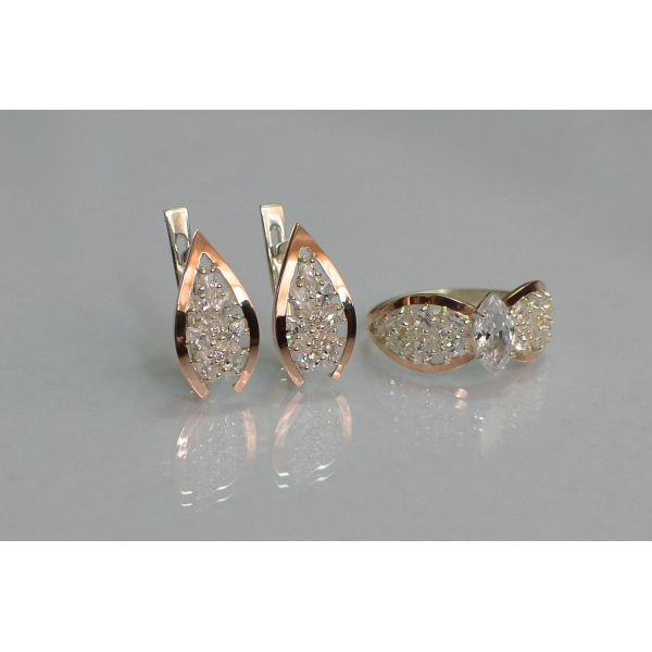 Серебряный набор с золотыми пластинами (172/2)