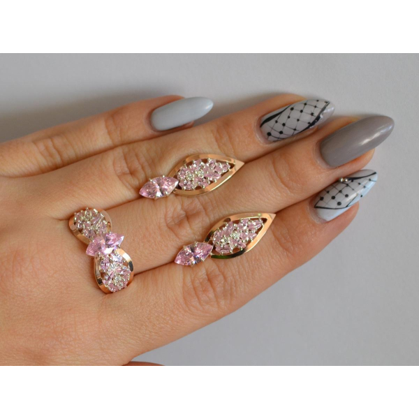 Серебряный набор с золотыми пластинами (172)