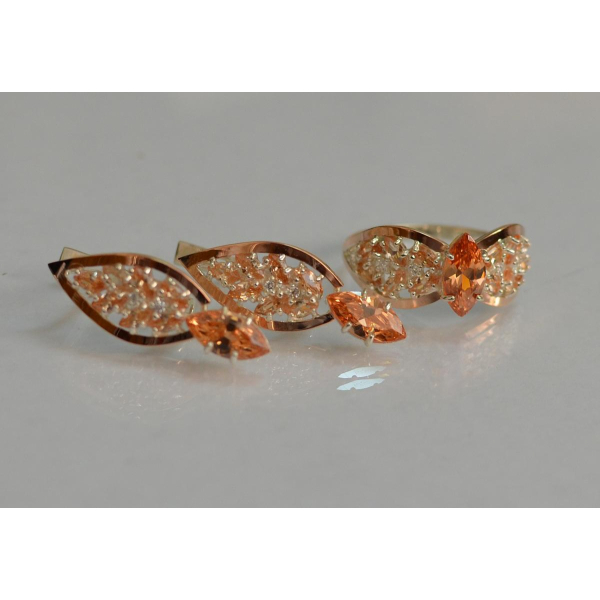 Серебряный набор с золотыми пластинами (172)