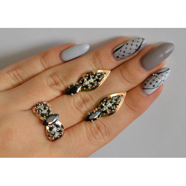 Серебряный набор с золотыми пластинами (172)