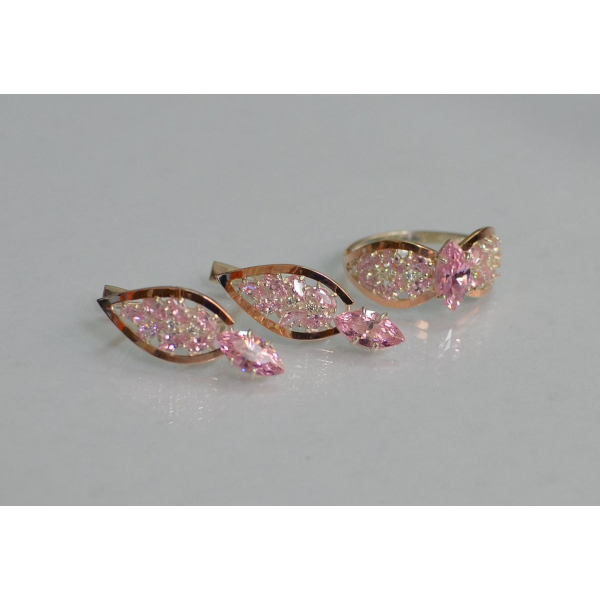 Серебряный набор с золотыми пластинами (172)