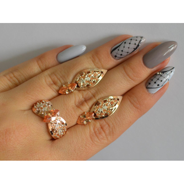 Серебряный набор с золотыми пластинами (172)