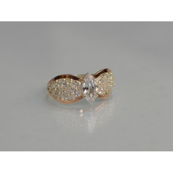 Серебряное кольцо с золотыми вставками (172к)