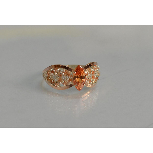 Серебряное кольцо с золотыми вставками (172к)