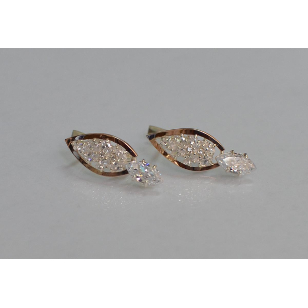 Серебряные серьги с золотыми вставками (172с)