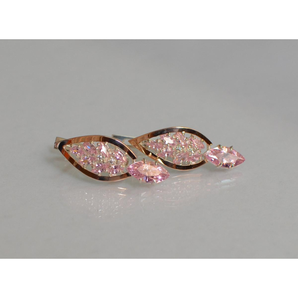 Серебряные серьги с золотыми вставками (172с)