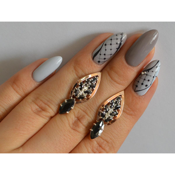 Серебряные серьги с золотыми вставками (172с)