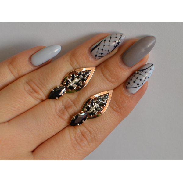 Серебряные серьги с золотыми вставками (172с)