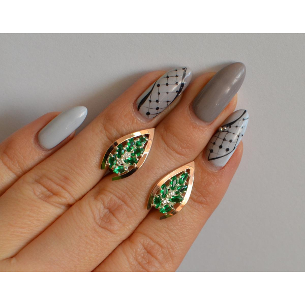 Серебряные серьги с золотыми вставками (172с2)