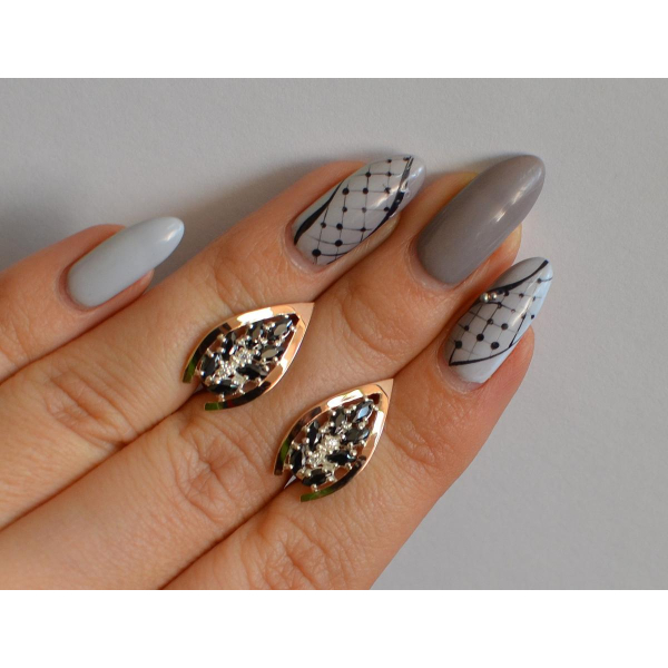 Серебряные серьги с золотыми вставками (172с2)