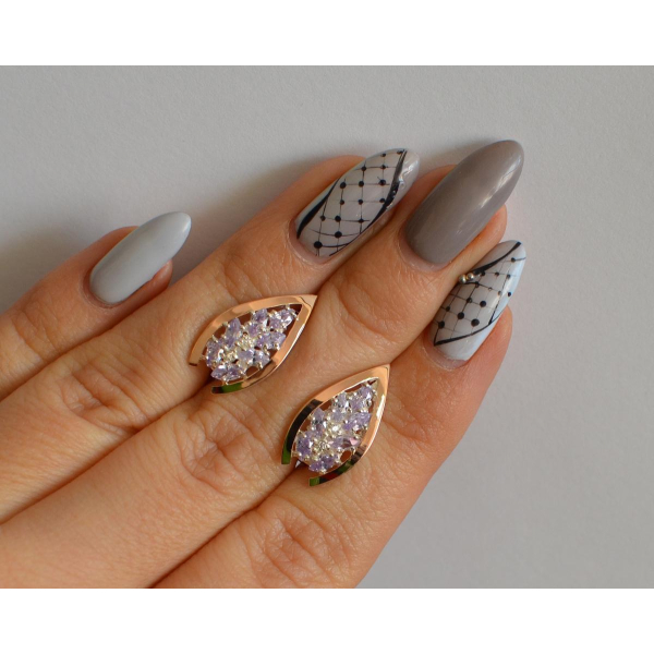 Серебряные серьги с золотыми вставками (172с2)