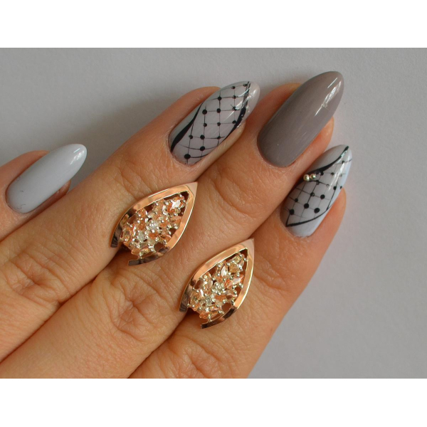 Серебряные серьги с золотыми вставками (172с2)