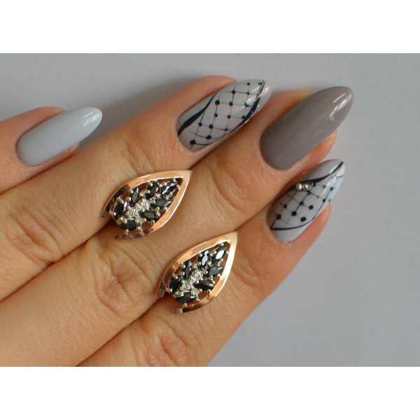 Серебряные серьги с золотыми вставками (172с2)