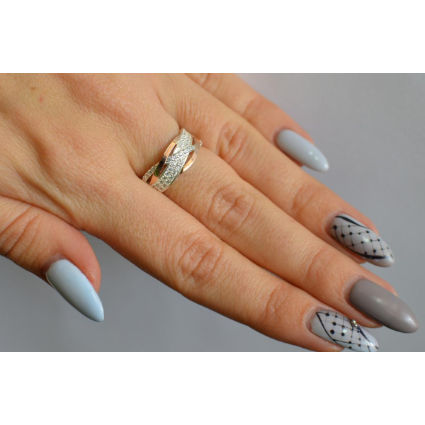 Серебряный набор с золотыми пластинами (173)